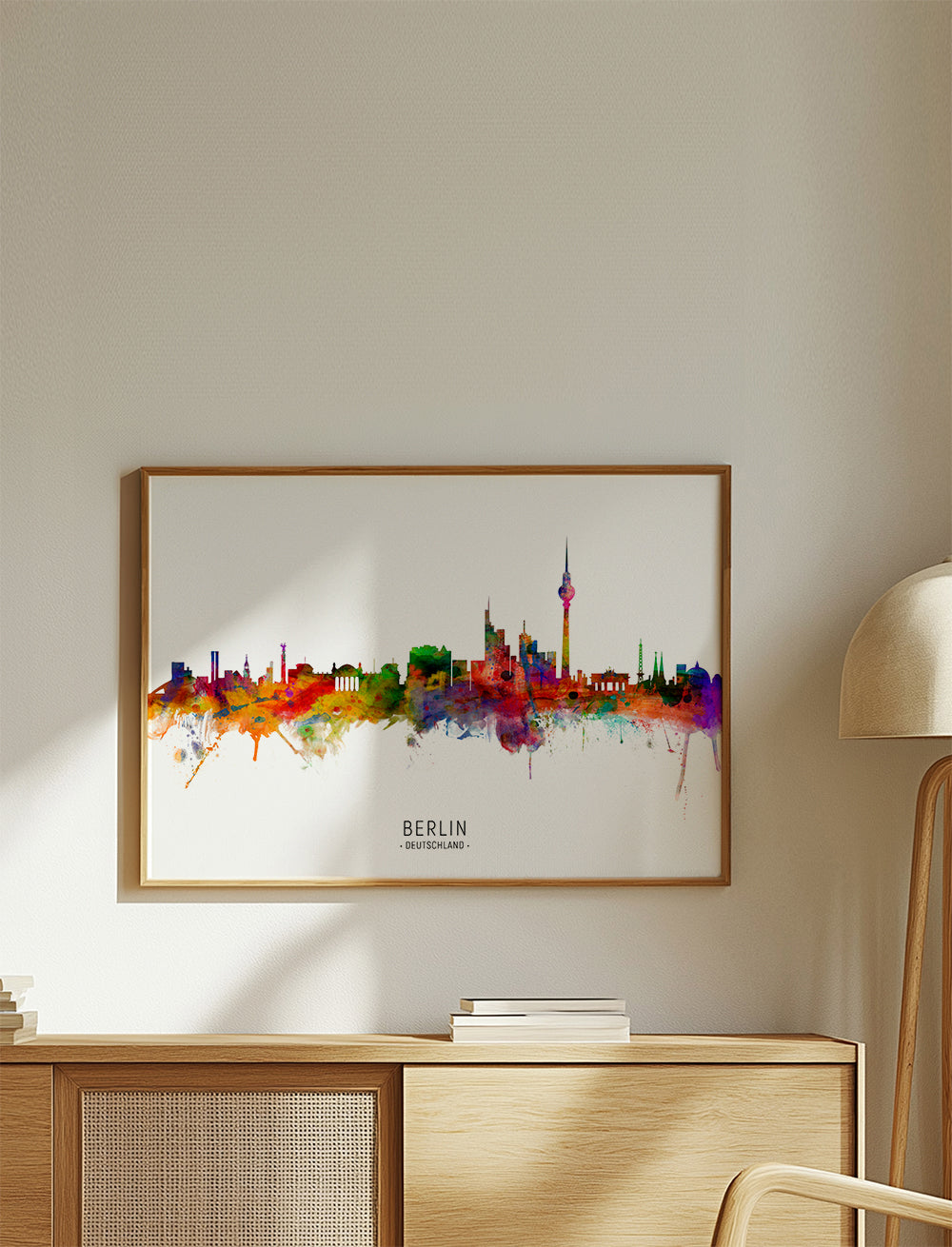 Rejseplakat Berlin skyline akvarel