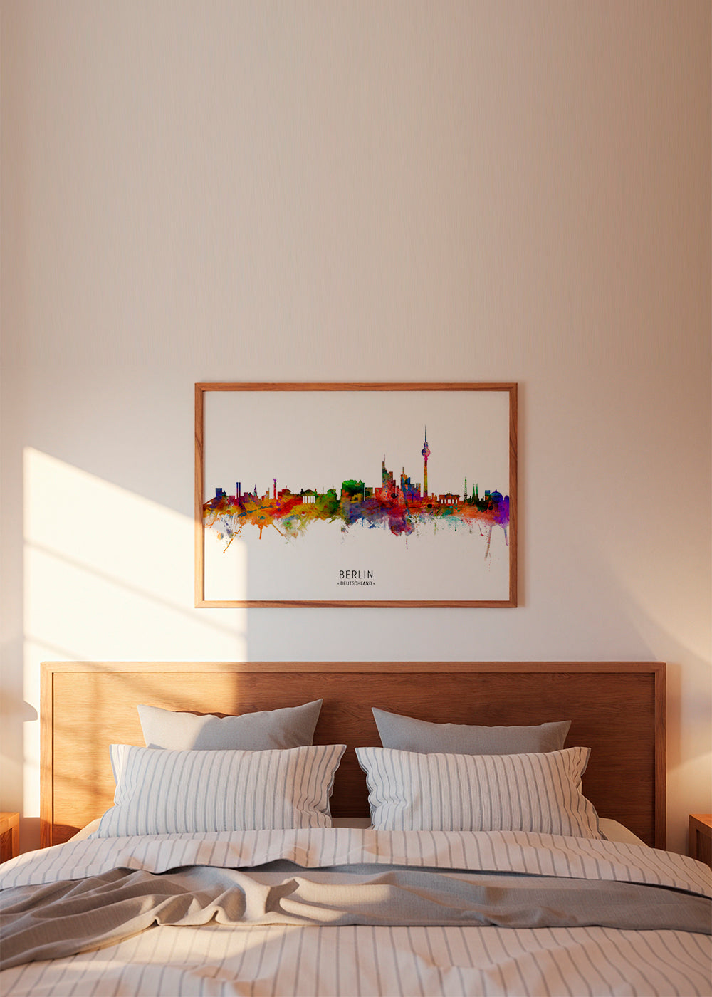 Rejseplakat Berlin skyline akvarel
