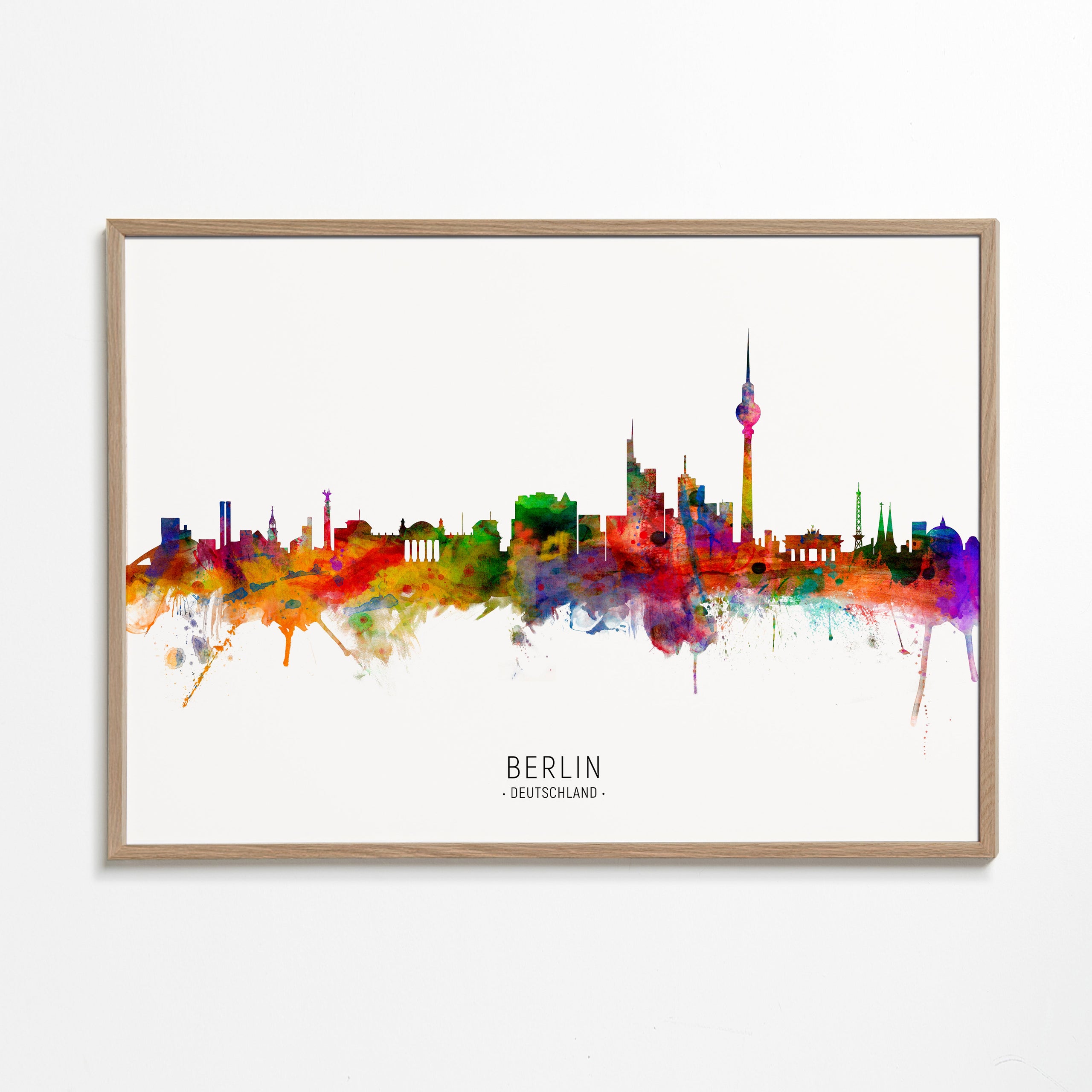 Rejseplakat Berlin skyline akvarel