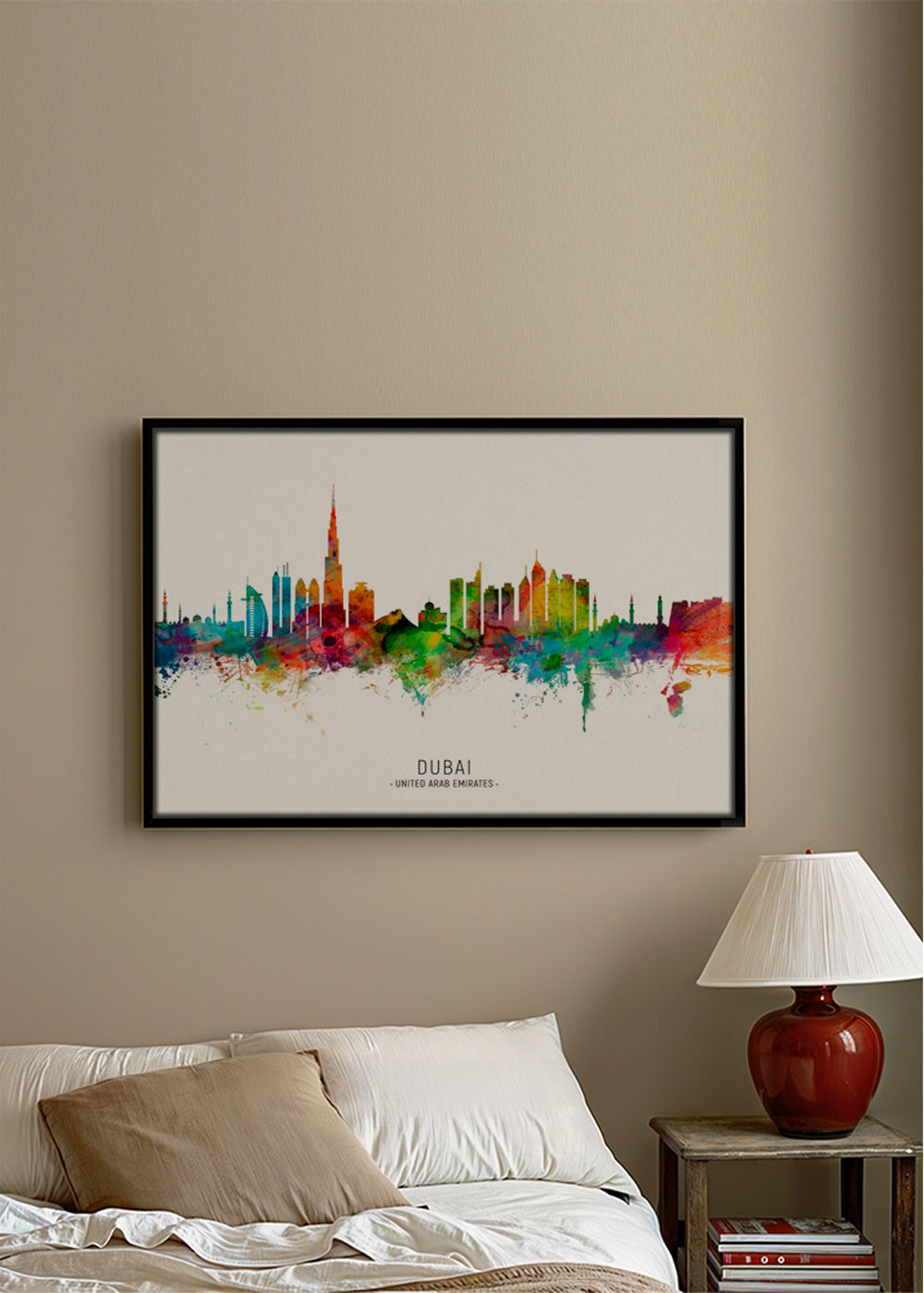 Bybillede Dubai skyline akvarel