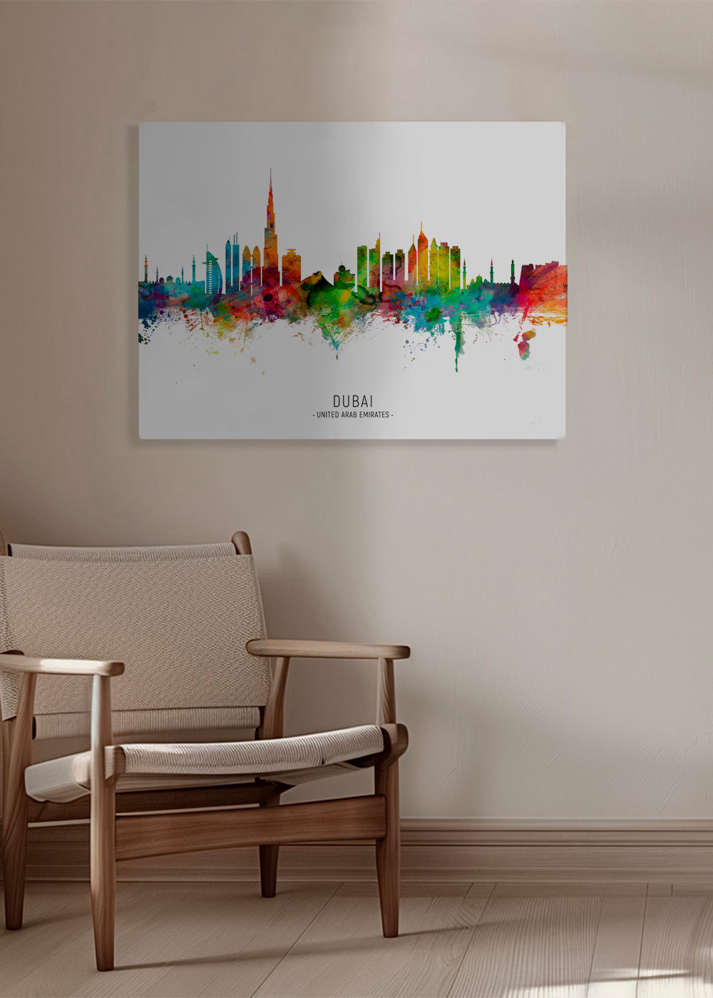 Bybillede Dubai skyline akvarel