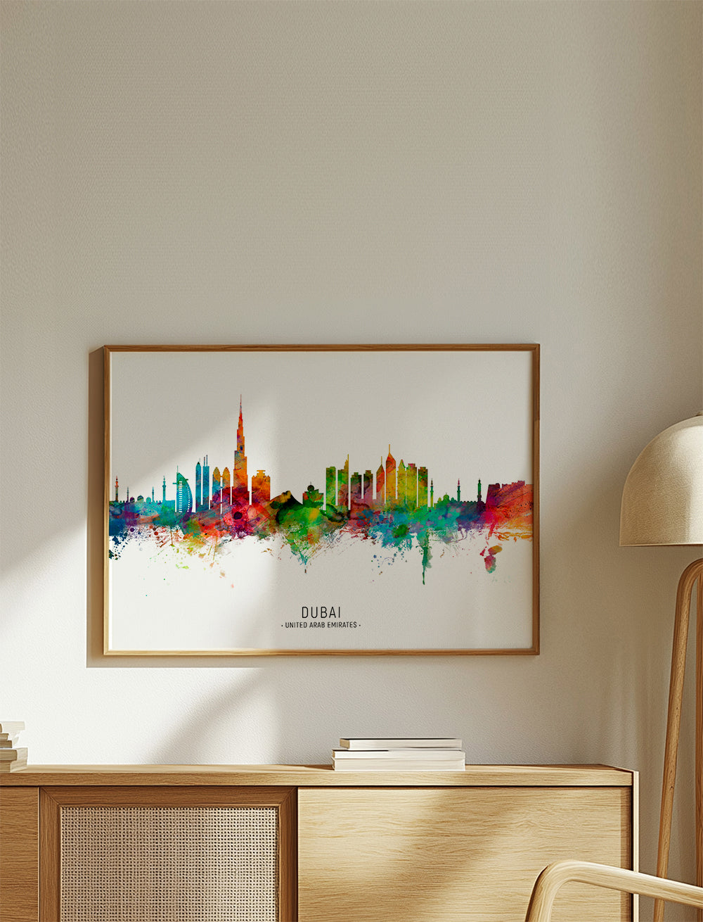 Bybillede Dubai skyline akvarel