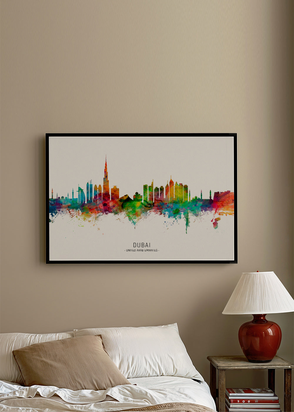 Bybillede Dubai skyline akvarel