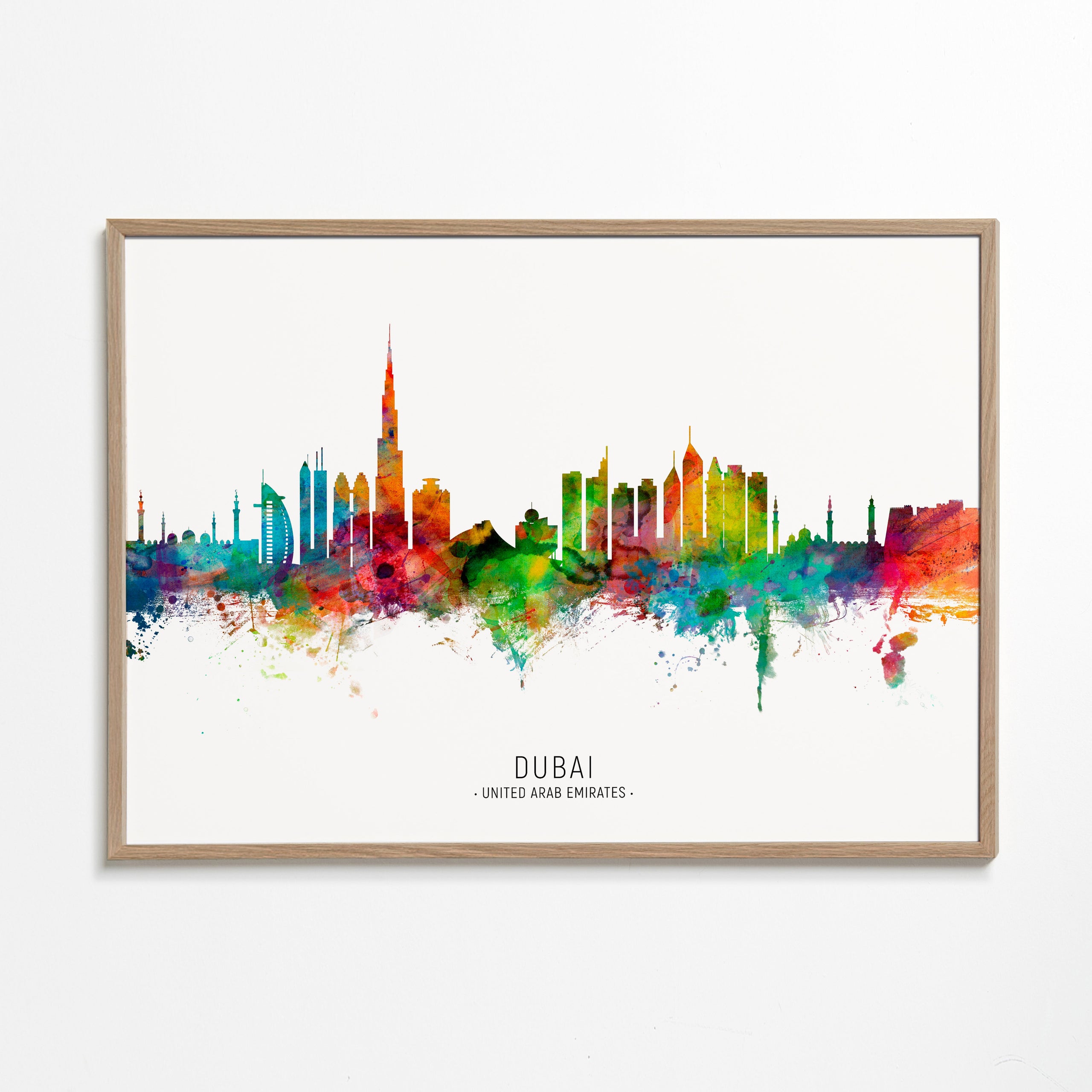 Bybillede Dubai skyline akvarel