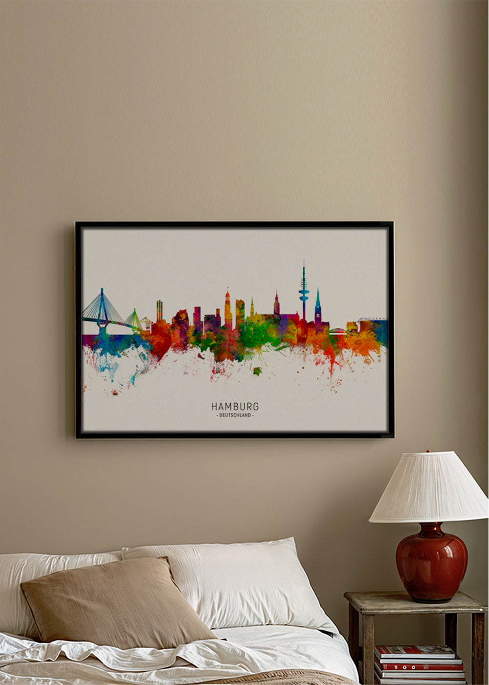 Bybillede Hamburg skyline i farver