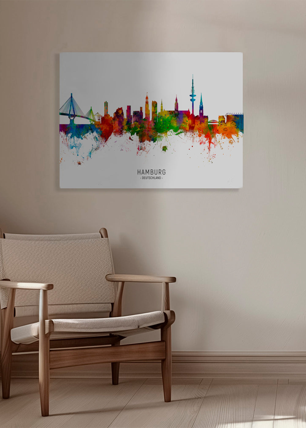 Bybillede Hamburg skyline i farver