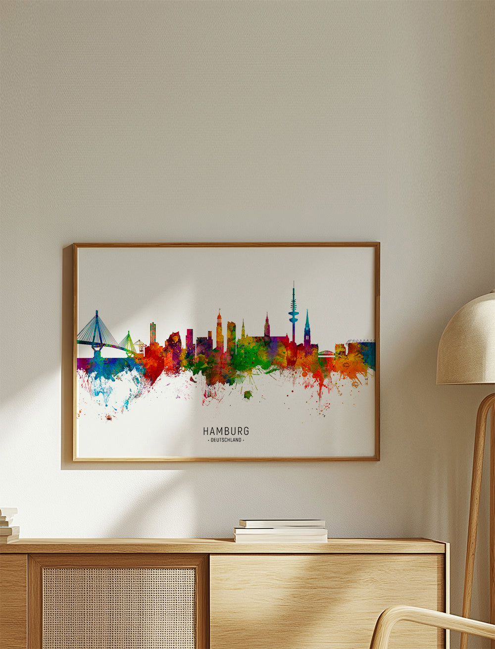 Bybillede Hamburg skyline i farver