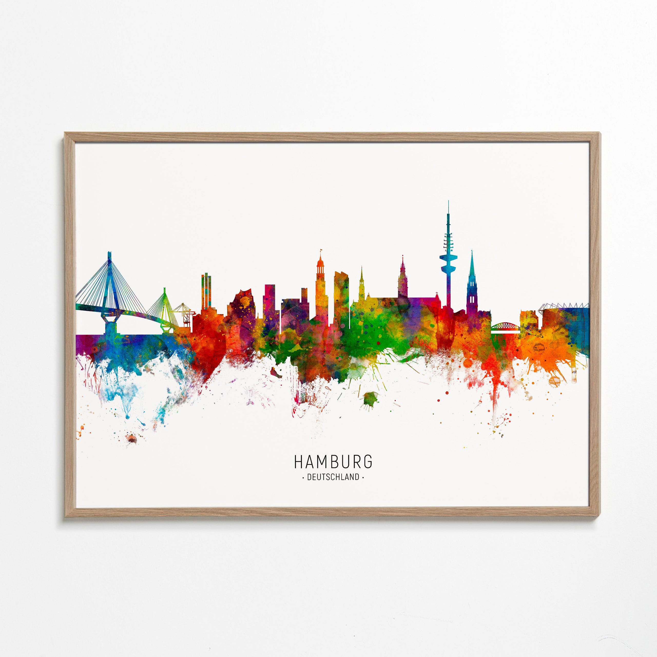 Bybillede Hamburg skyline i farver
