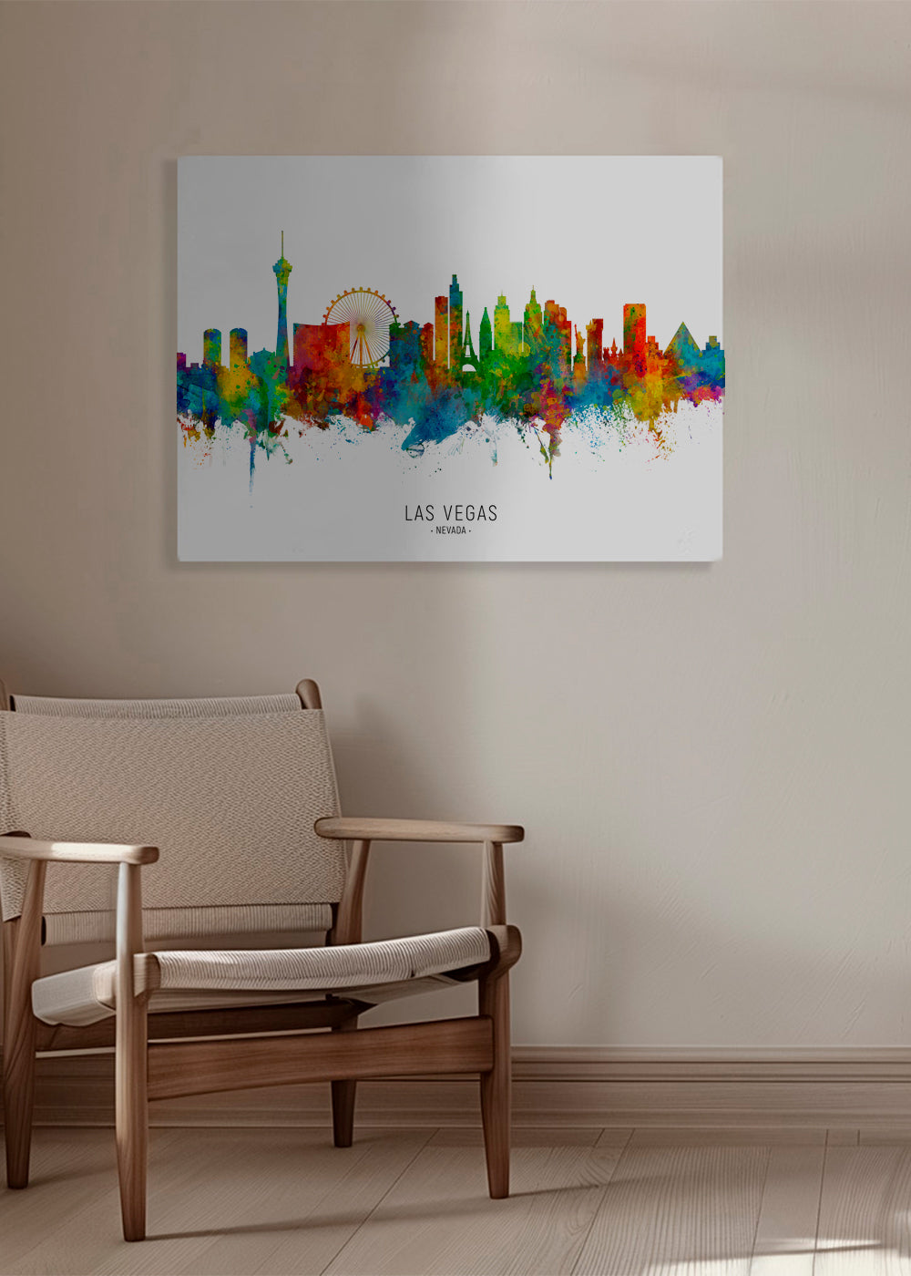 Las Vegas skyline akvarel byplakat