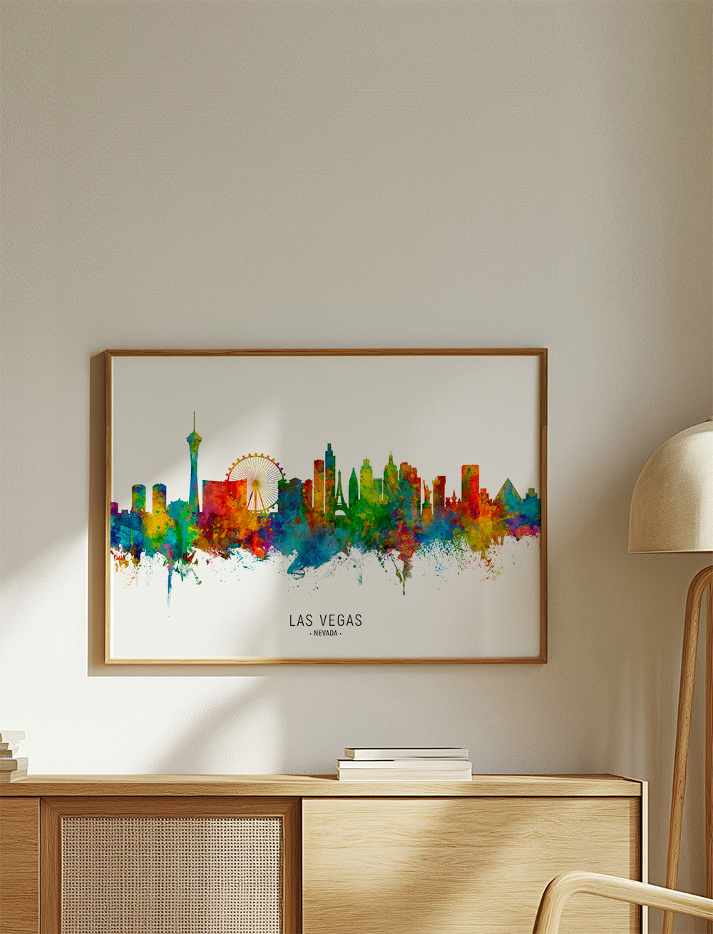 Las Vegas skyline akvarel byplakat