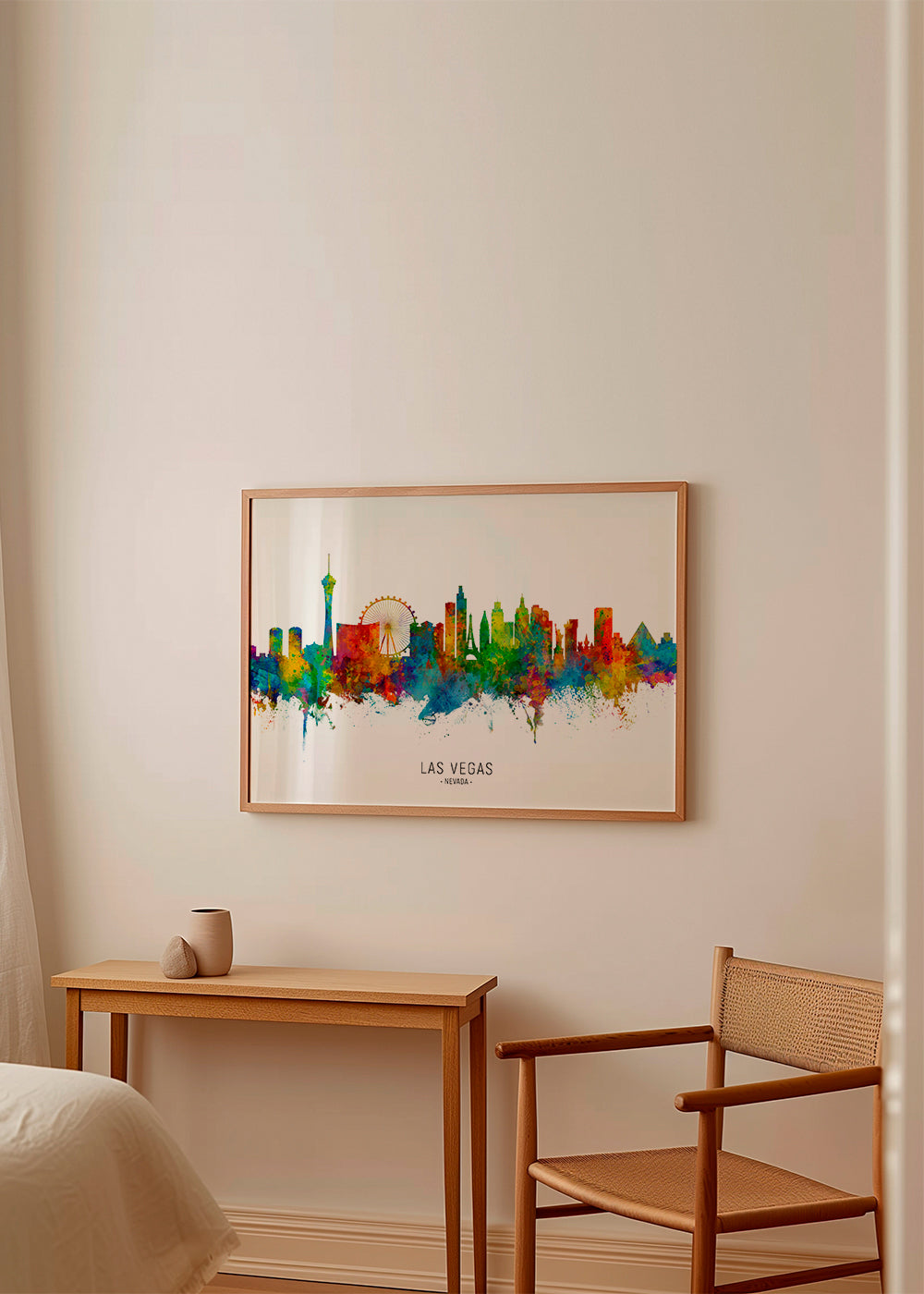 Las Vegas skyline akvarel byplakat