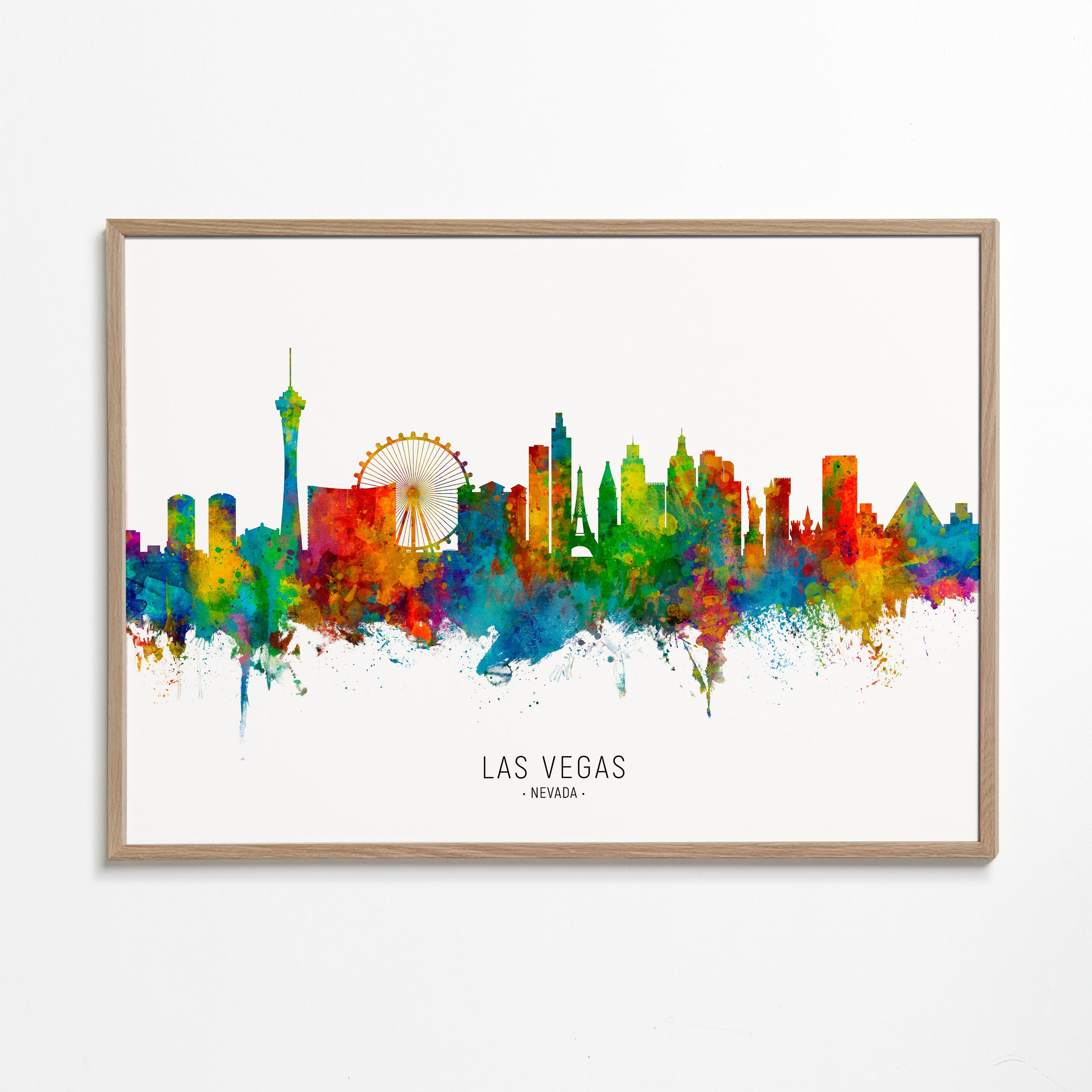 Las Vegas skyline akvarel byplakat