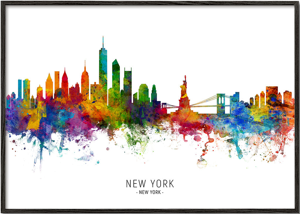 Rejseplakat: New York akvarel