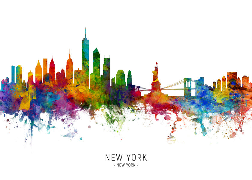 Rejseplakat: New York akvarel