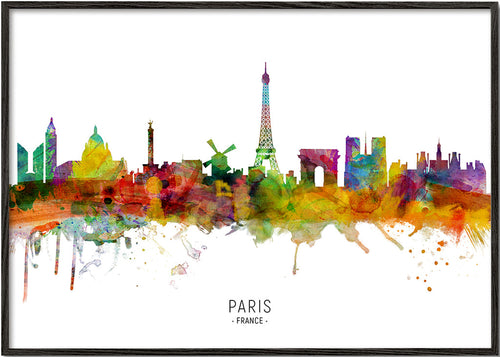 Køkkenkunst: Paris skyline i akvarel