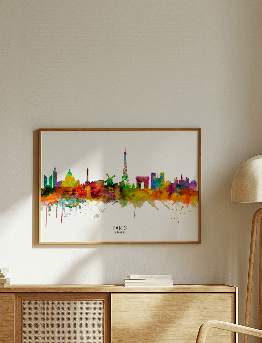 Køkkenkunst: Paris skyline i akvarel