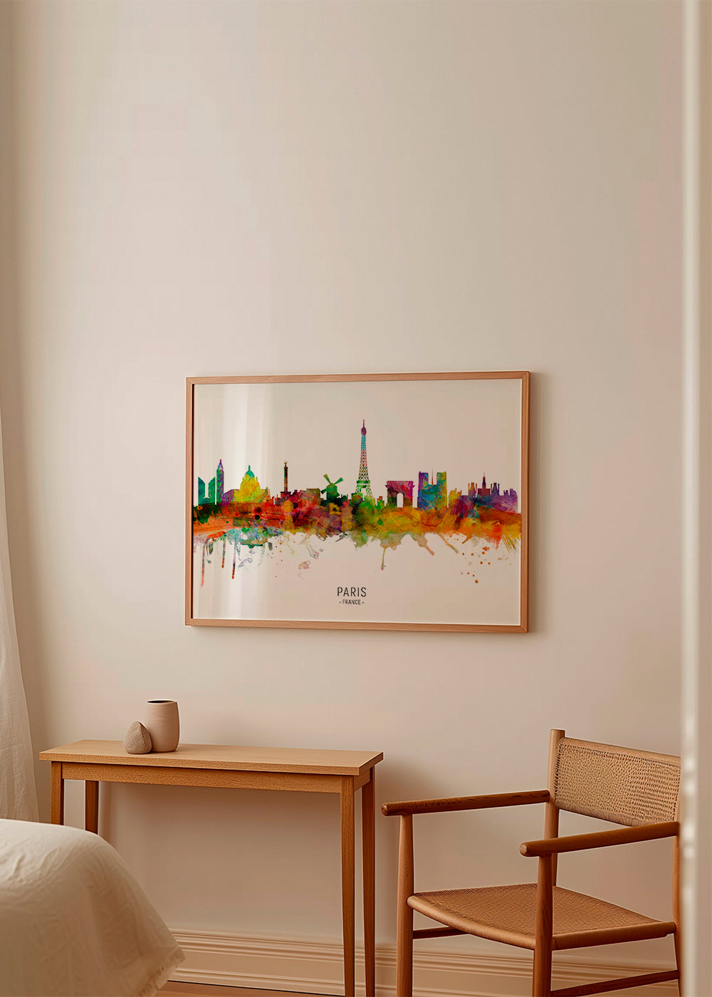 Køkkenkunst: Paris skyline i akvarel