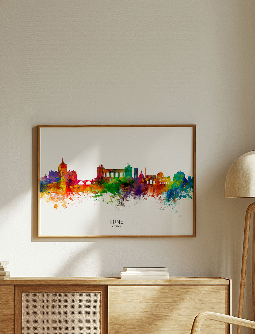 Rejseplakat: Rom skyline akvarel