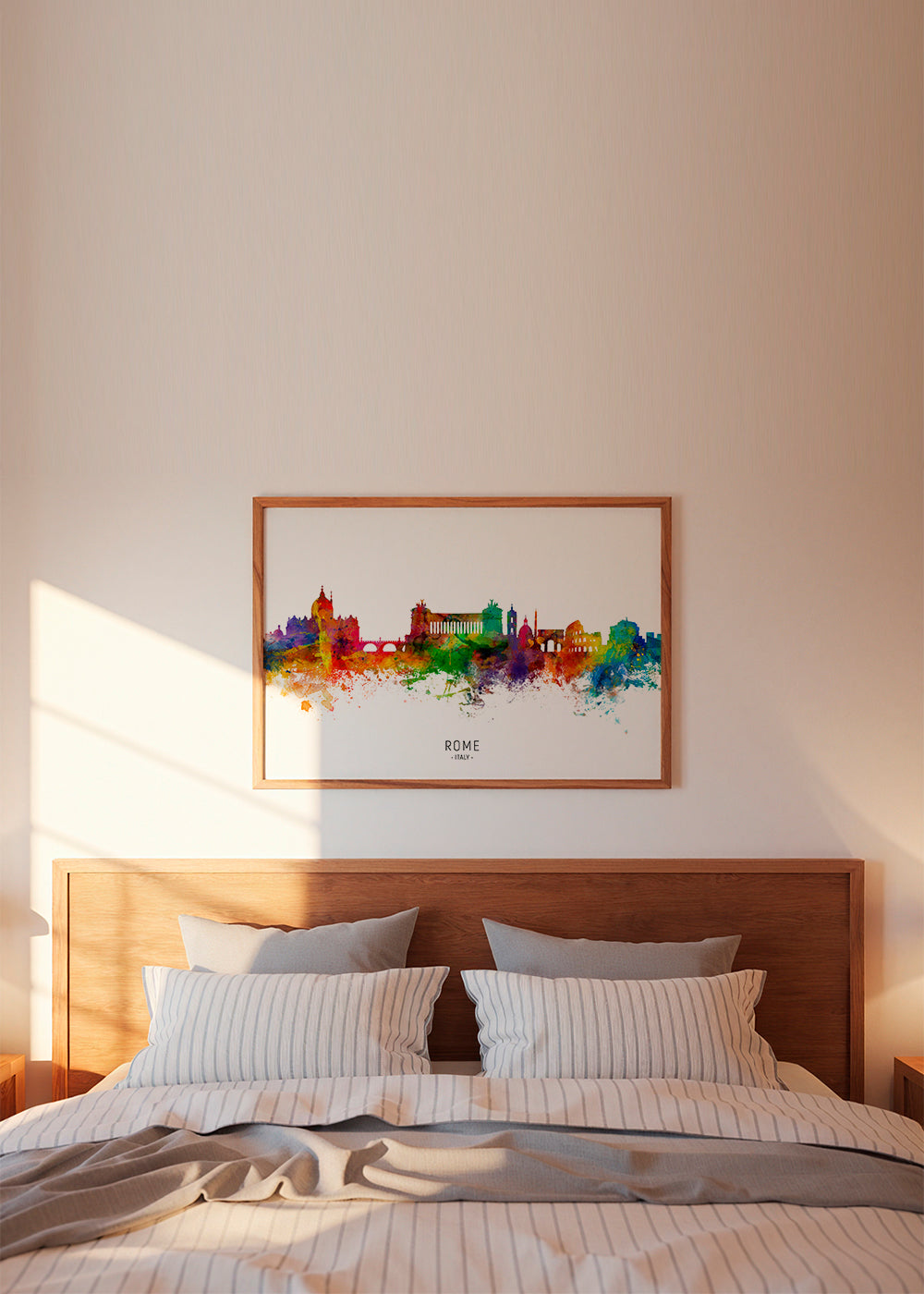 Rejseplakat: Rom skyline akvarel