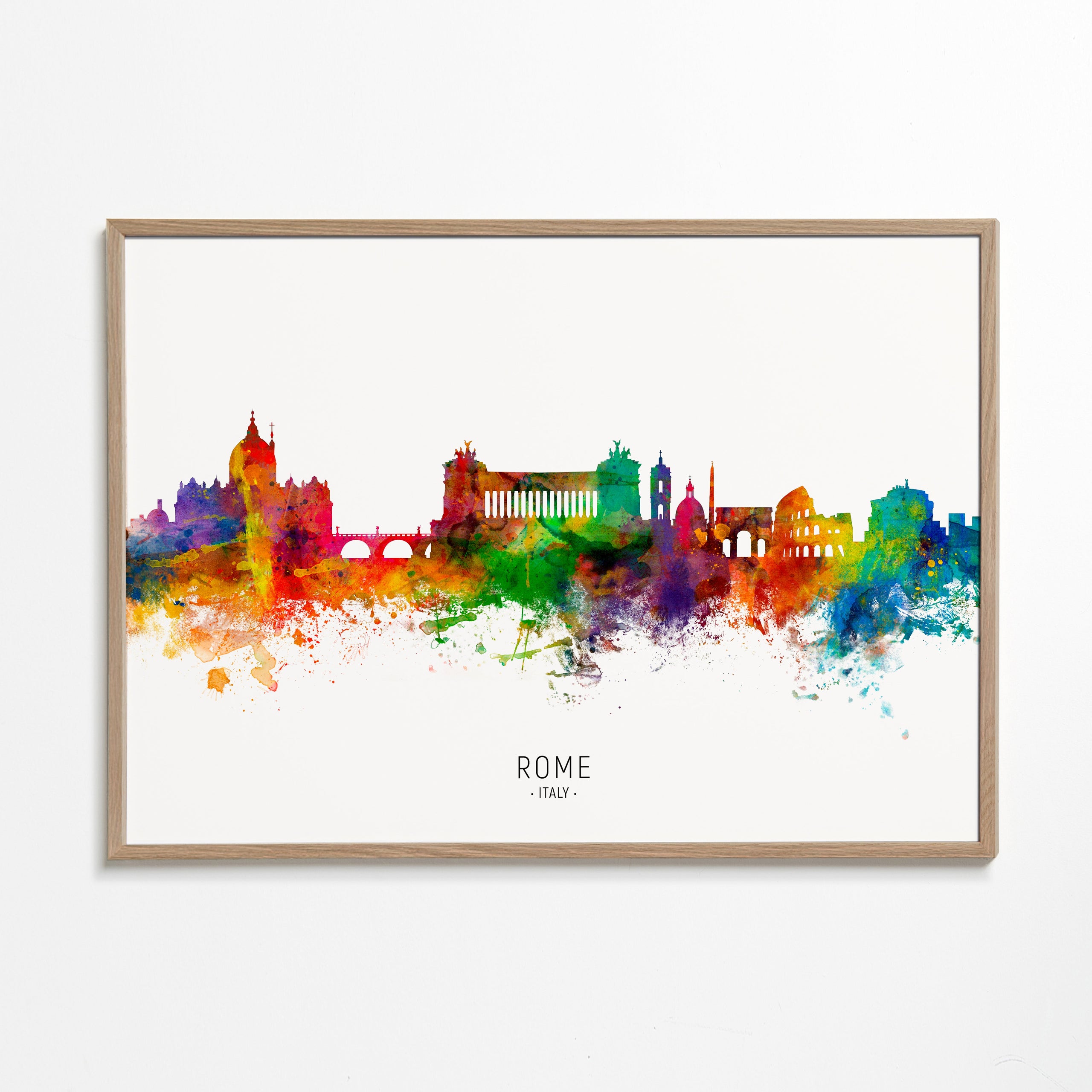 Rejseplakat: Rom skyline akvarel