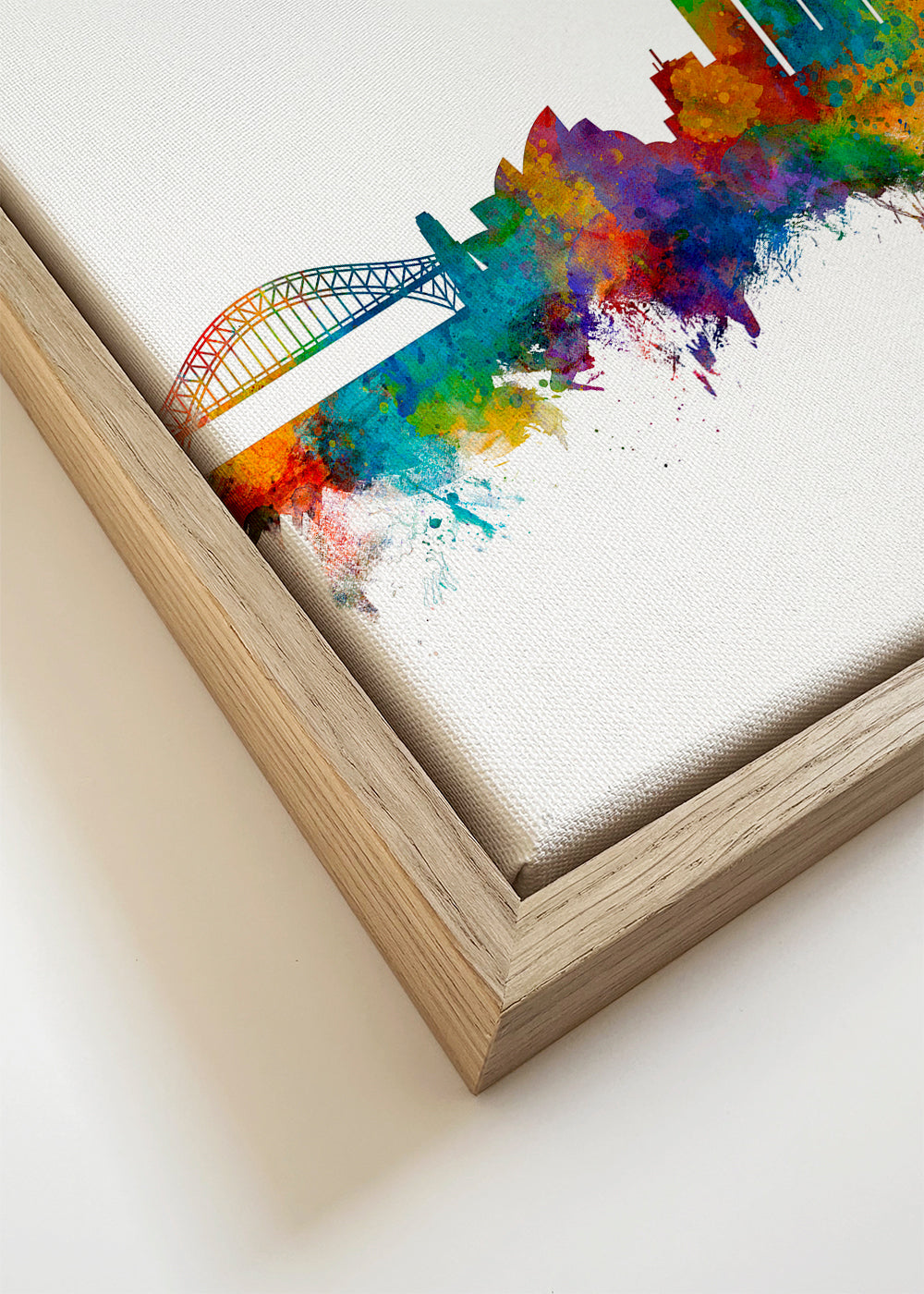 Køkkenkunst: Sydney skyline akvarel i mange farver