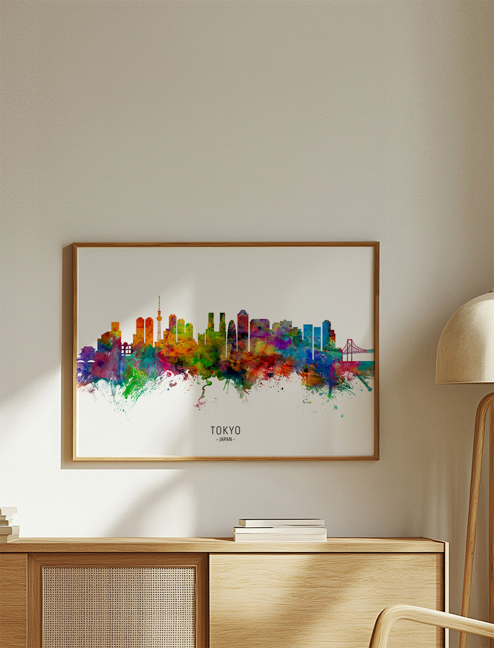 Køkkenkunst Tokyo skyline akvarel