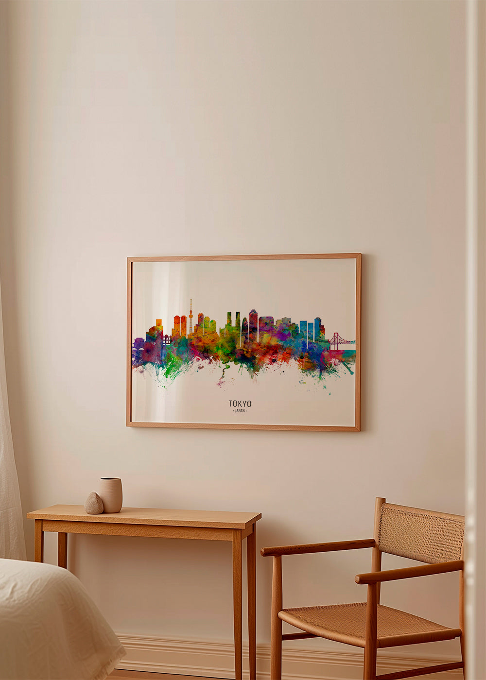 Køkkenkunst Tokyo skyline akvarel