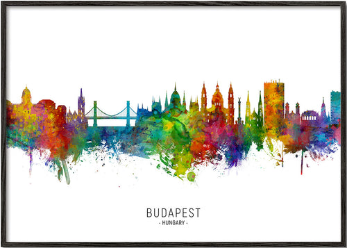 Budapest skyline akvarel
