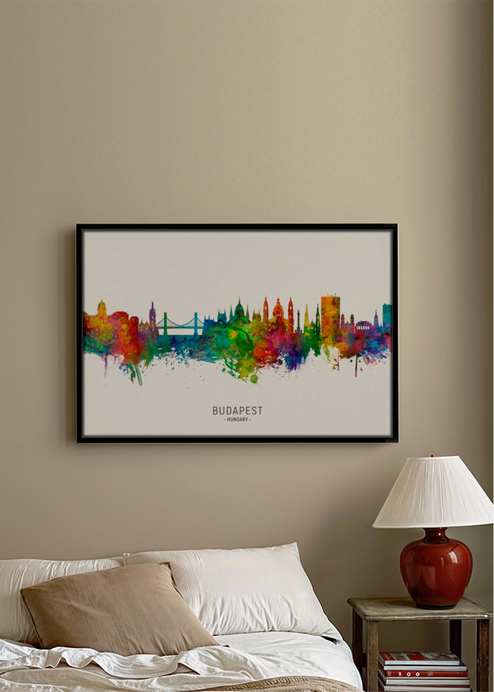 Budapest skyline akvarel