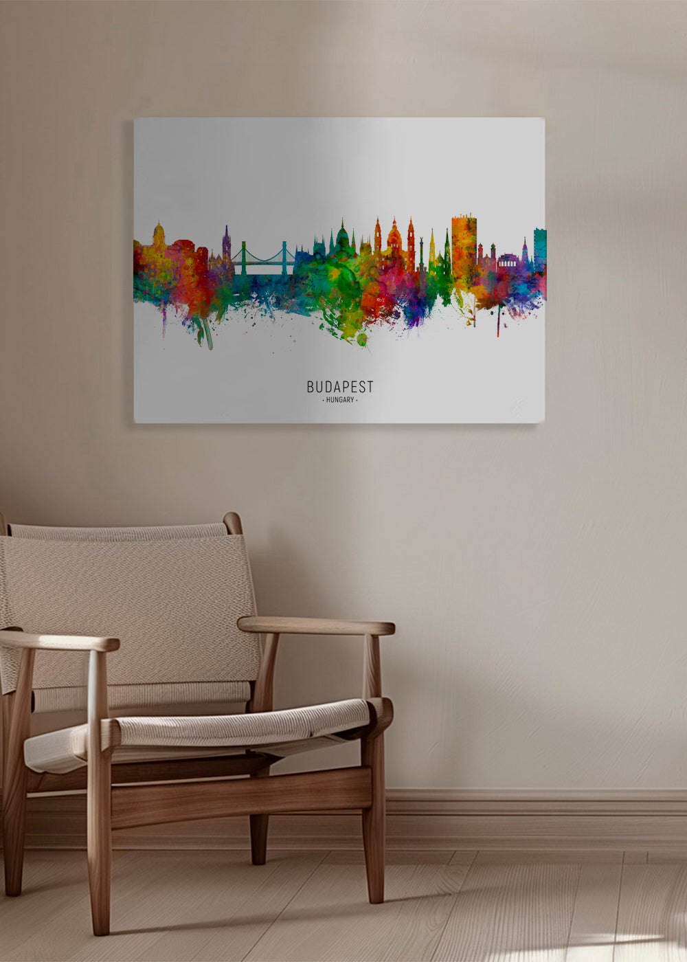 Budapest skyline akvarel