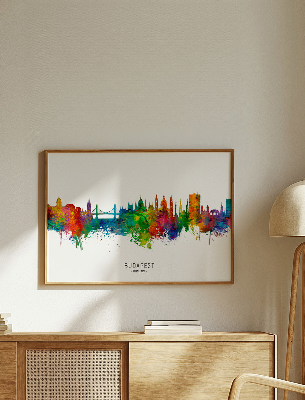 Budapest skyline akvarel