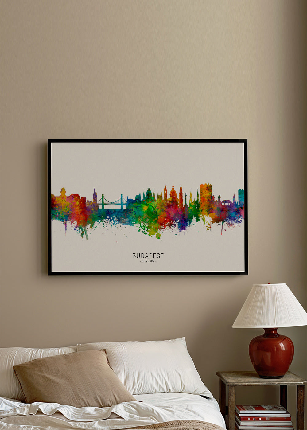 Budapest skyline akvarel