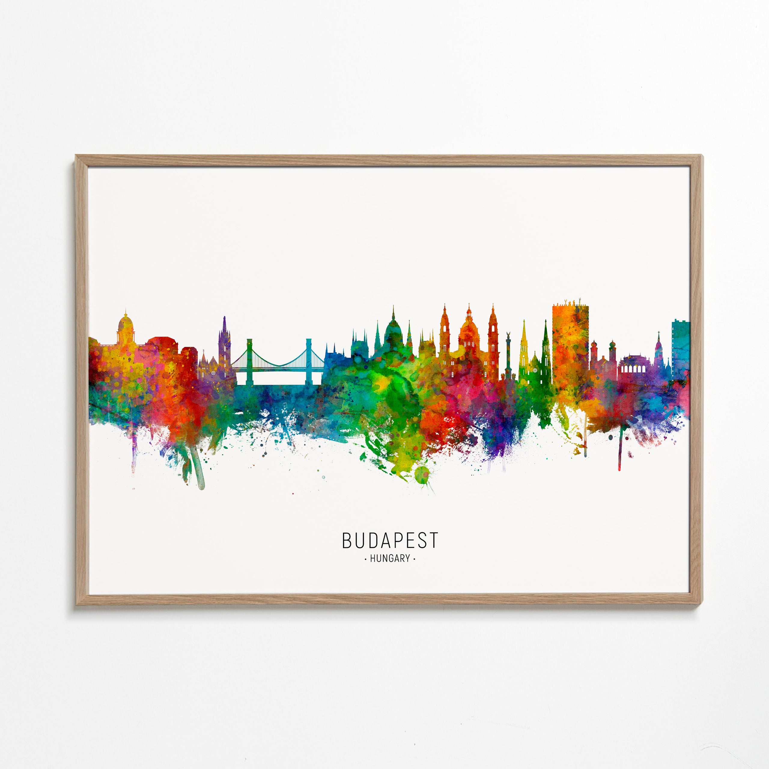 Budapest skyline akvarel