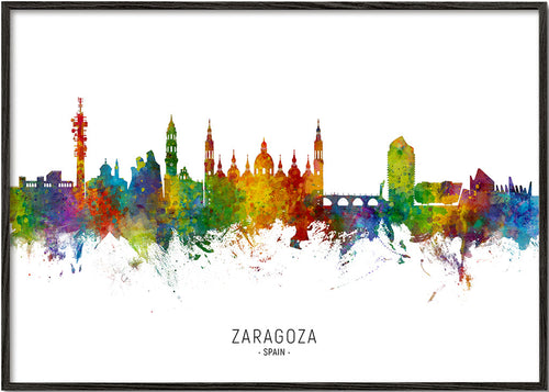 Bybillede Zaragoza farverig skyline