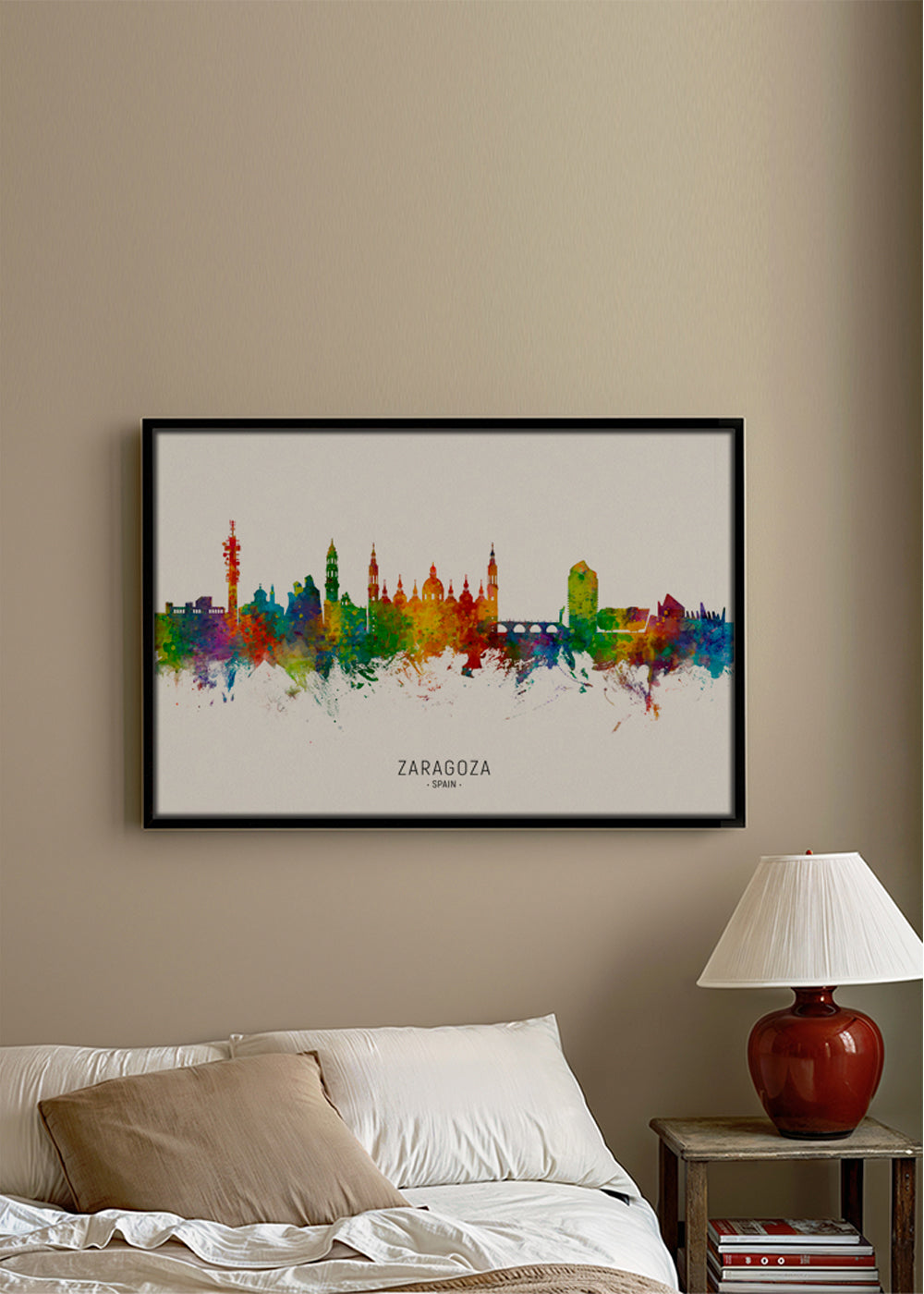 Bybillede Zaragoza farverig skyline