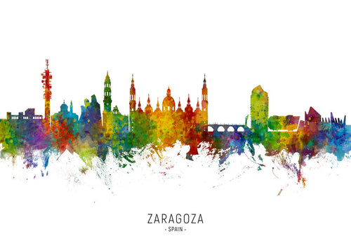 Bybillede Zaragoza farverig skyline