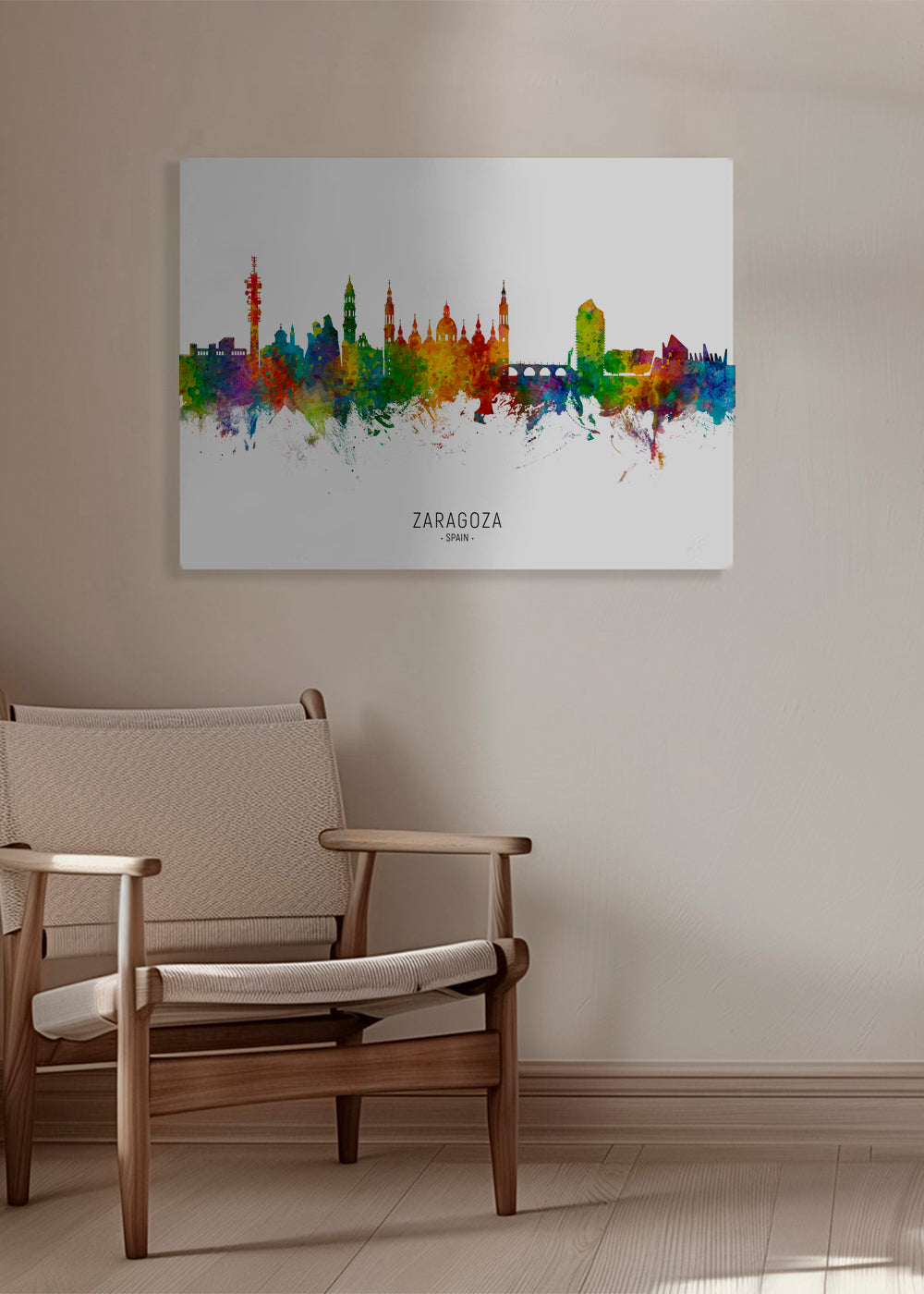 Bybillede Zaragoza farverig skyline
