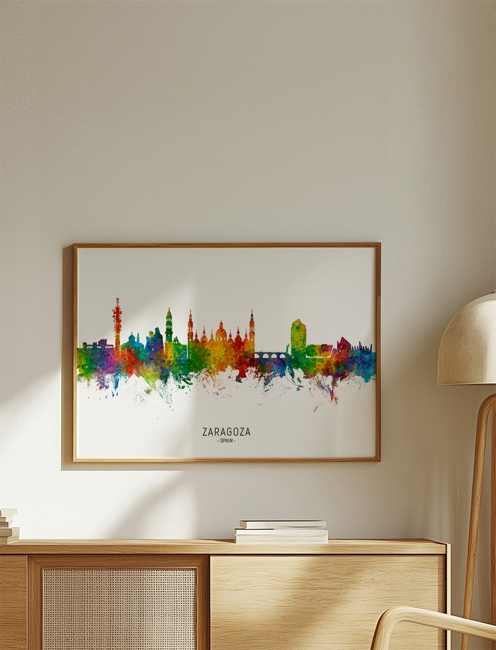 Bybillede Zaragoza farverig skyline