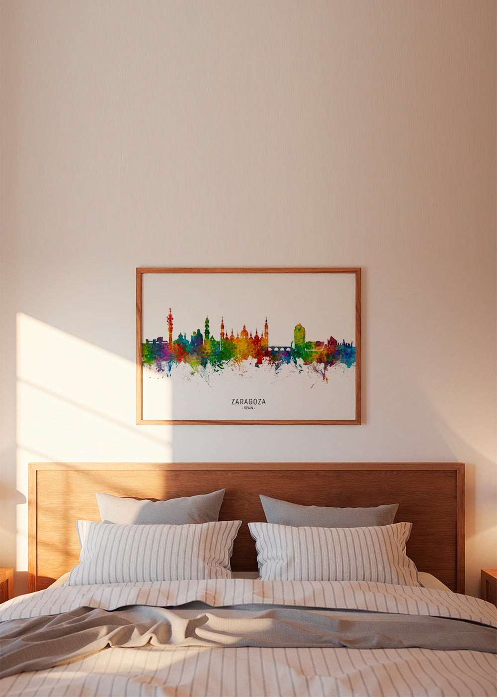 Bybillede Zaragoza farverig skyline