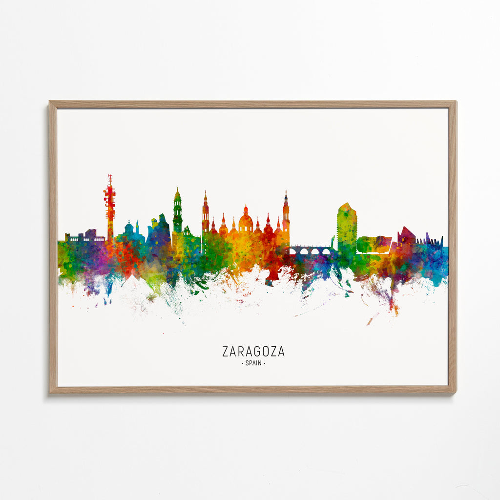 Bybillede Zaragoza farverig skyline