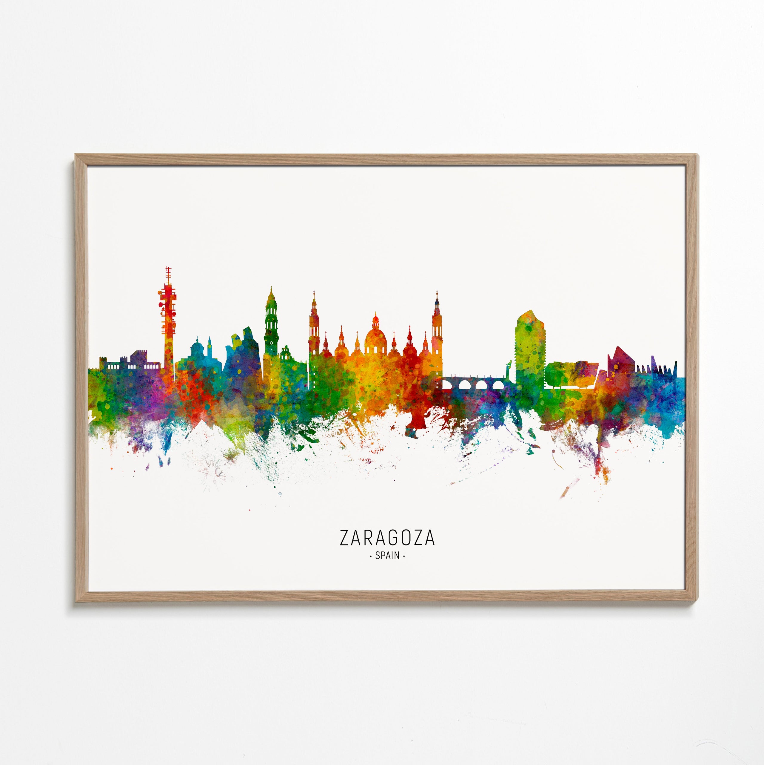 Bybillede Zaragoza farverig skyline