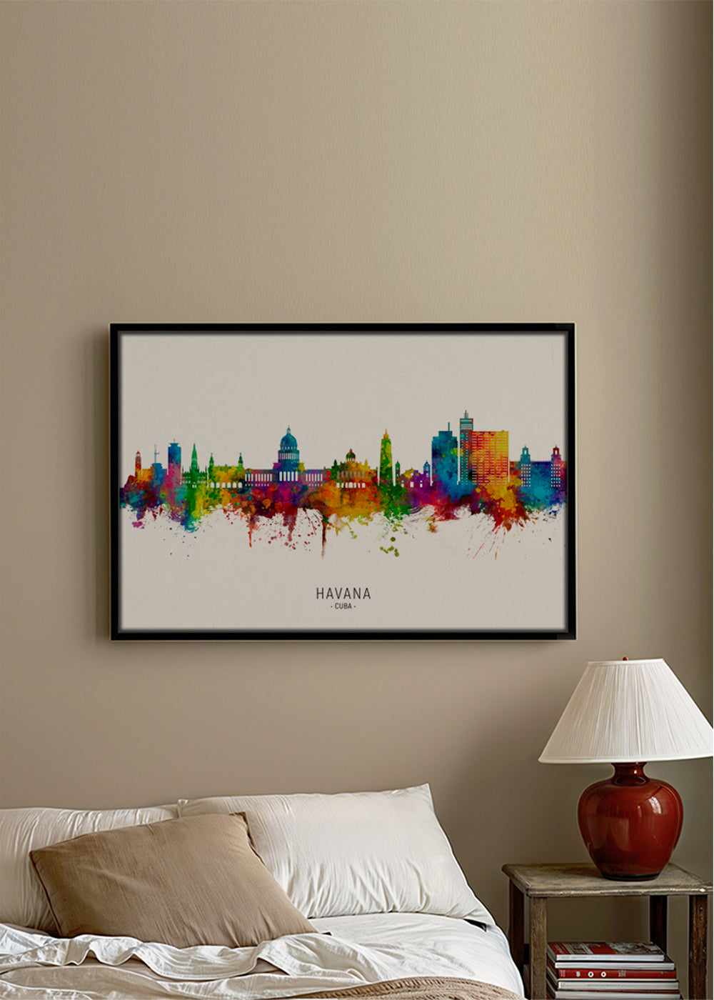 Byplakat Havana skyline i akvarel