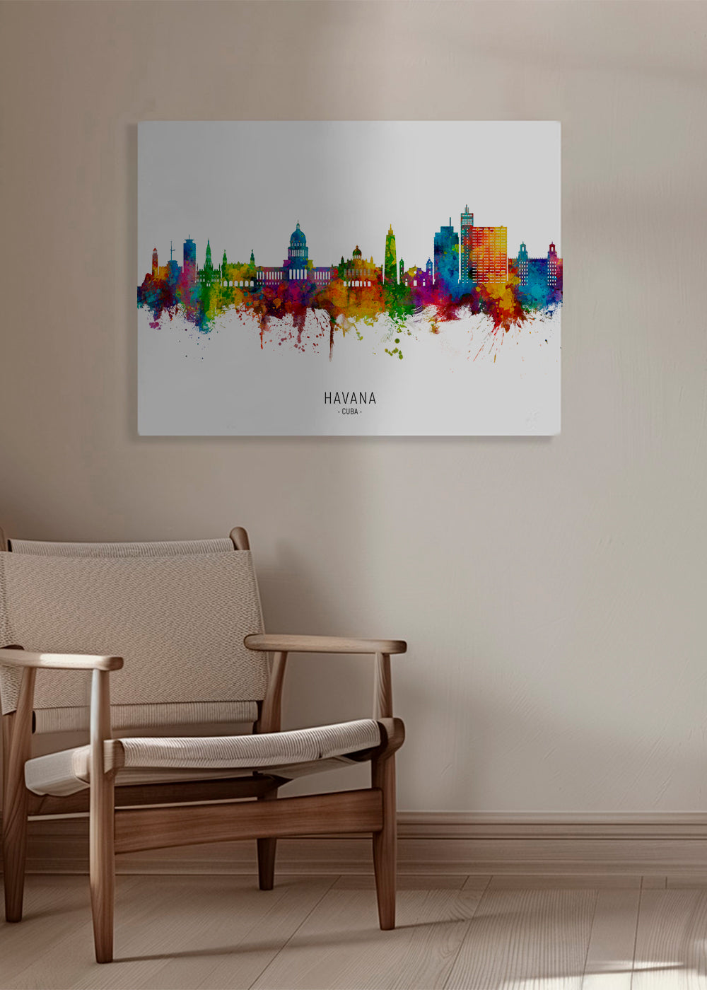 Byplakat Havana skyline i akvarel