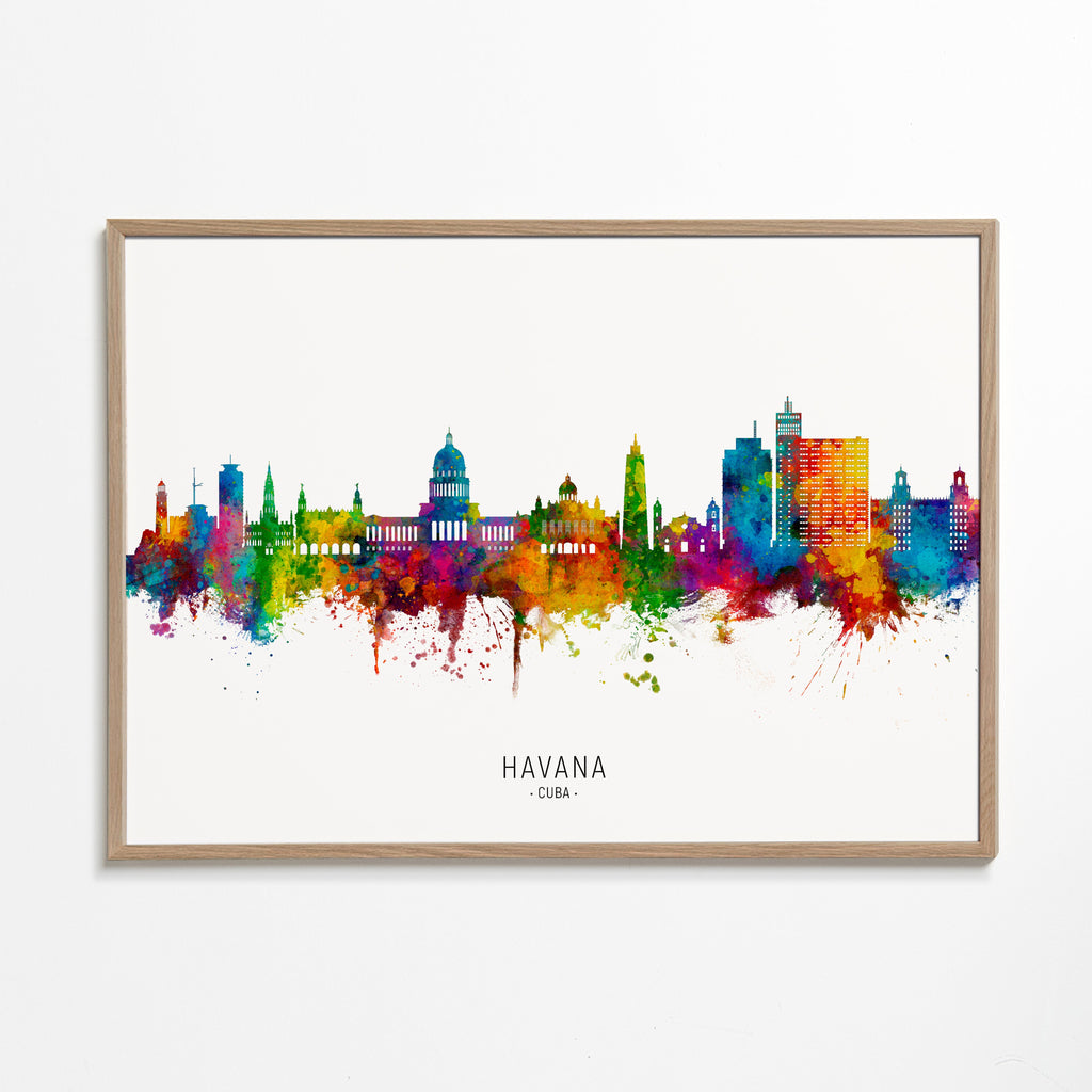 Byplakat Havana skyline i akvarel