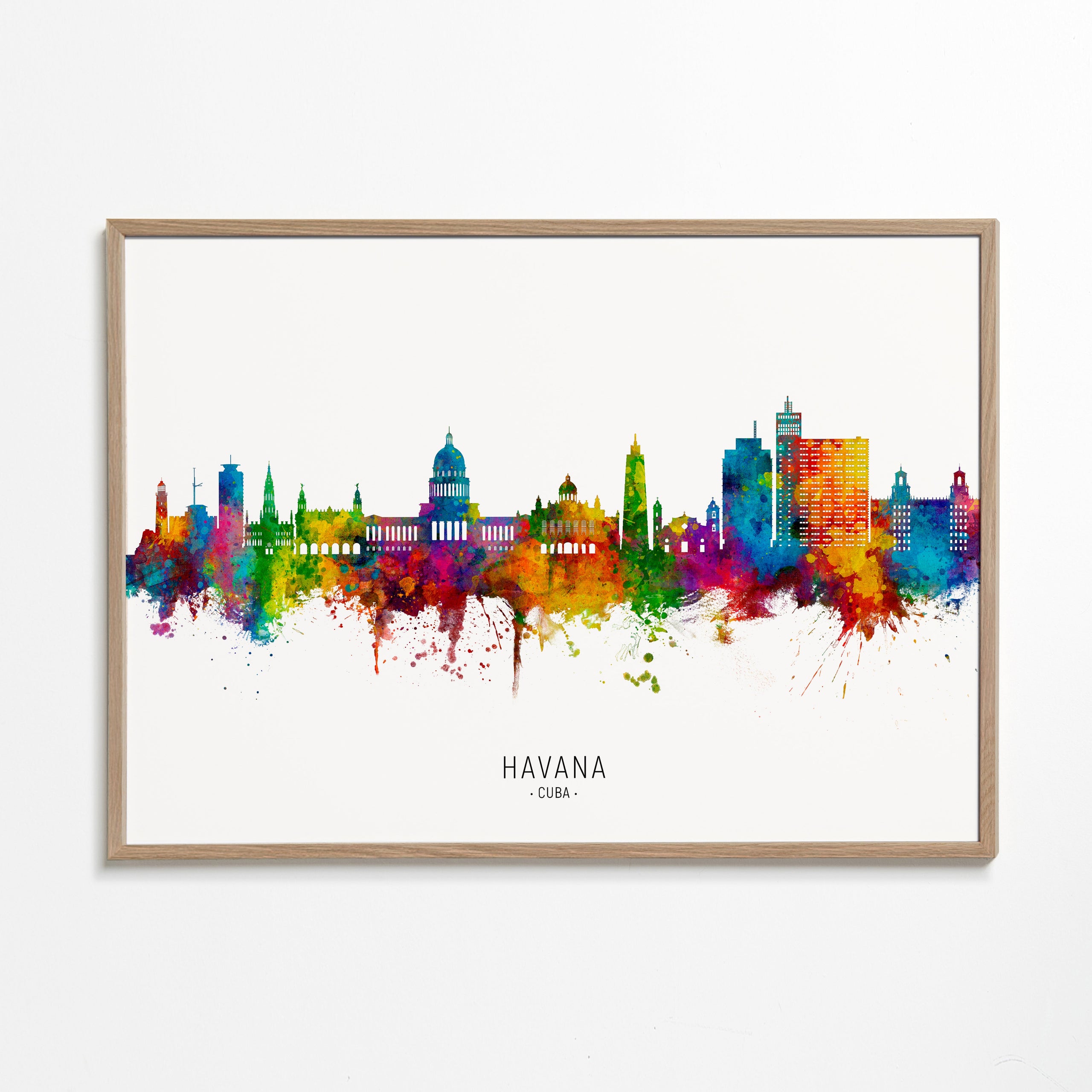 Byplakat Havana skyline i akvarel