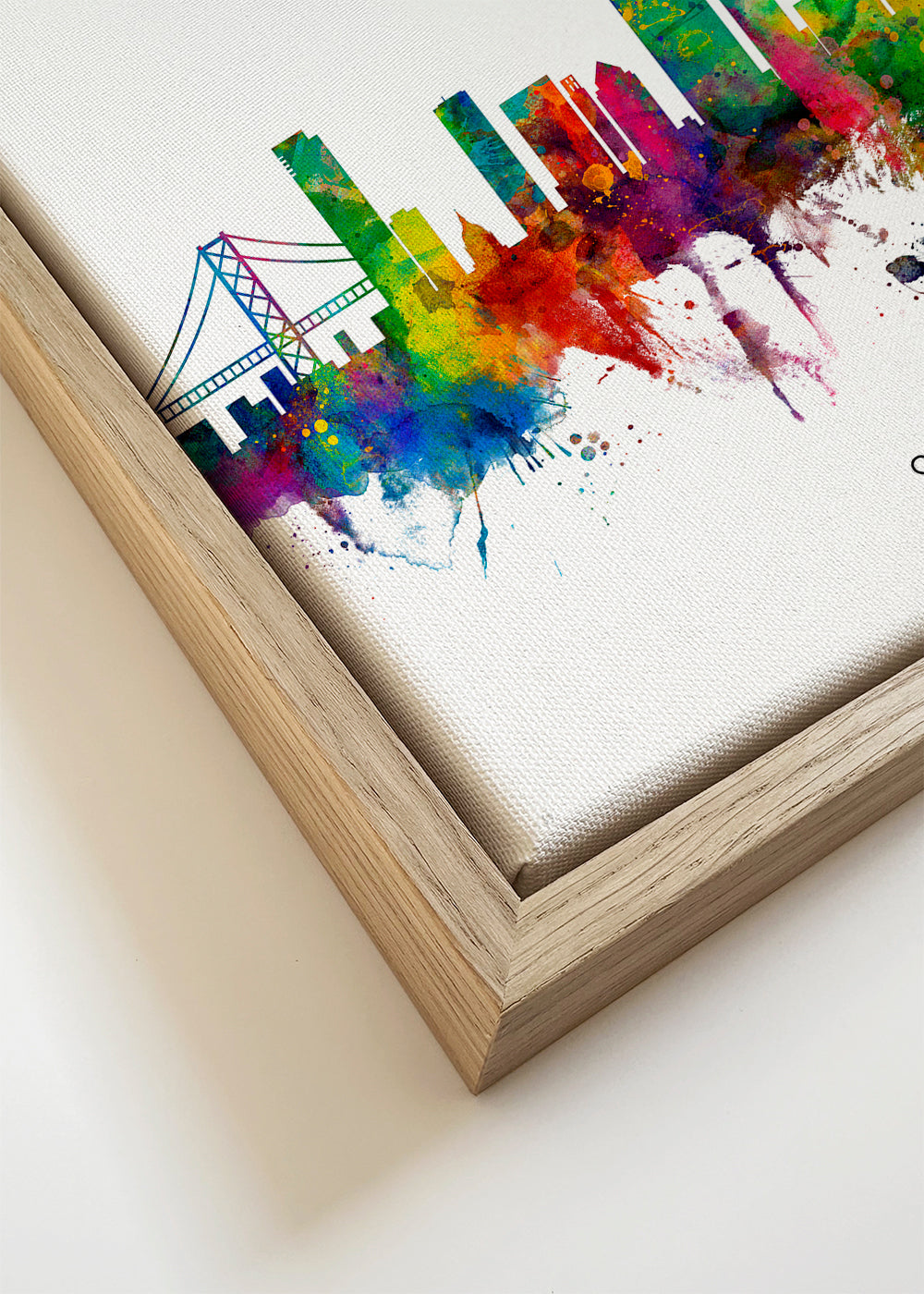 Rejseplakat San Francisco farverig skyline