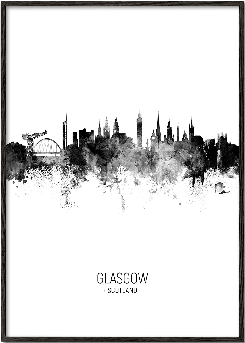 Cuadro de ciudades Glasgow skyline monochrom