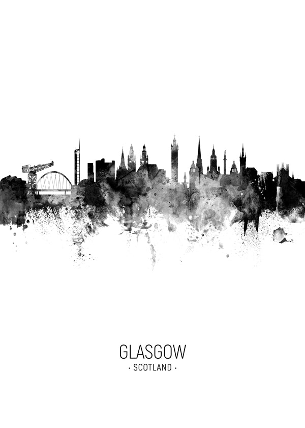 Cuadro de ciudades Glasgow skyline monochrom