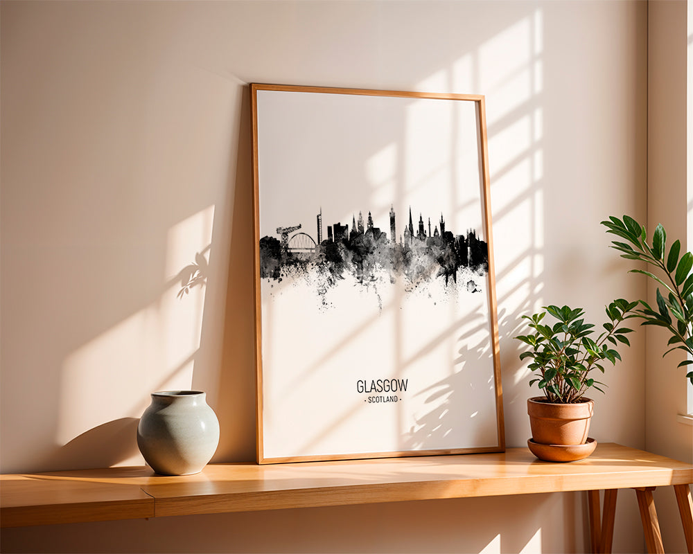 Cuadro de ciudades Glasgow skyline monochrom