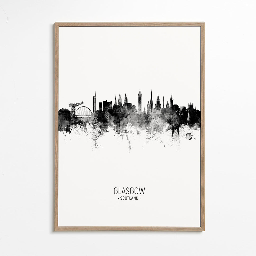 Cuadro de ciudades Glasgow skyline monochrom